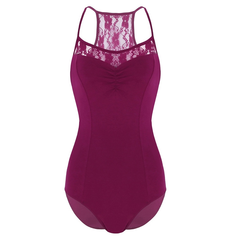 Balera Elegant Burgundy Lace Leotard - Picture 2 of 6